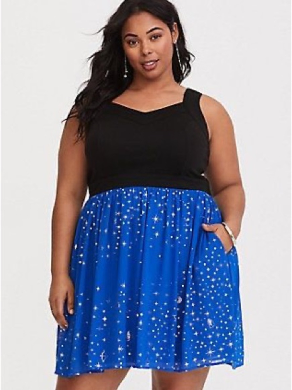 Torrid Disney Princess Icons Blue Star Tank Dress size 30 , or 6 NWT